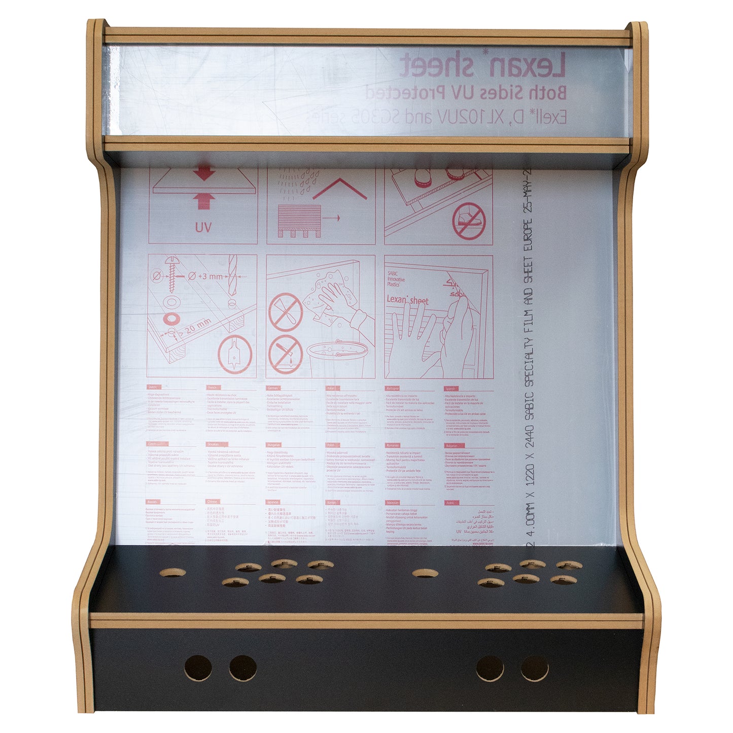 2 Player 24" Bartop Arcade Cabinet Flat Pack Kit - Black