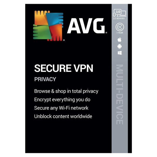 AVG Secure VPN, 10 Devices, 1 Year