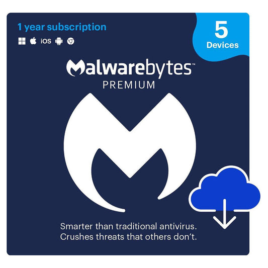Malwarebytes Premium, 5 Devices, 1 Year