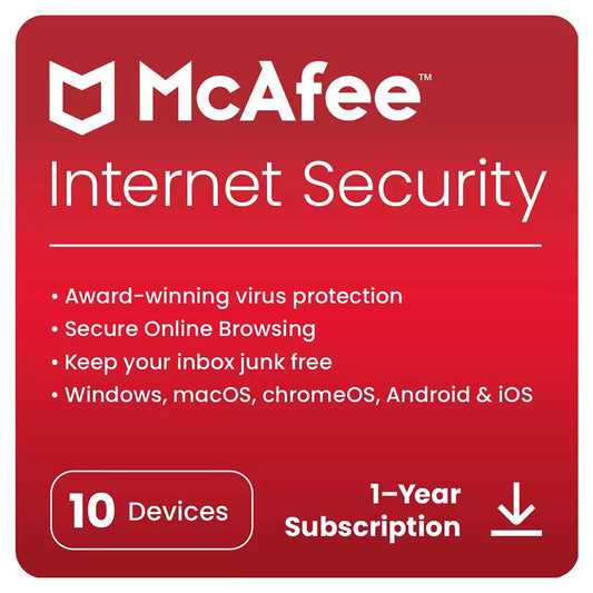 McAfee Internet Security, 10 Devices, 1 Year