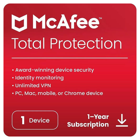 McAfee Total Protection, 1 Device, 1 Year