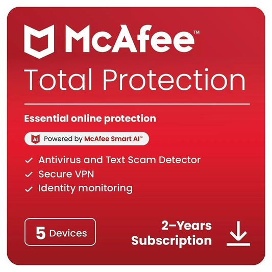 McAfee Total Protection, 5 Devices, 2 Years
