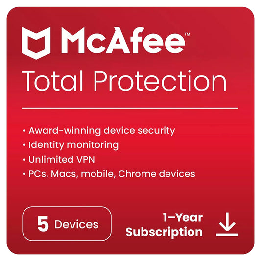McAfee Total Protection, 5 Devices, 1 Year