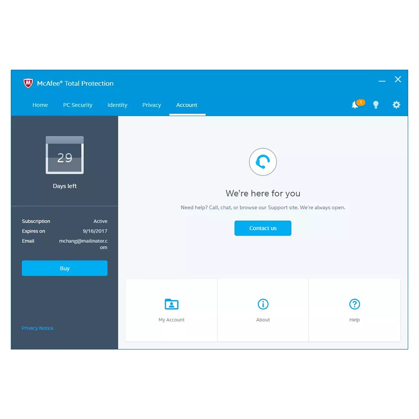 McAfee Total Protection, 5 Devices, 1 Year