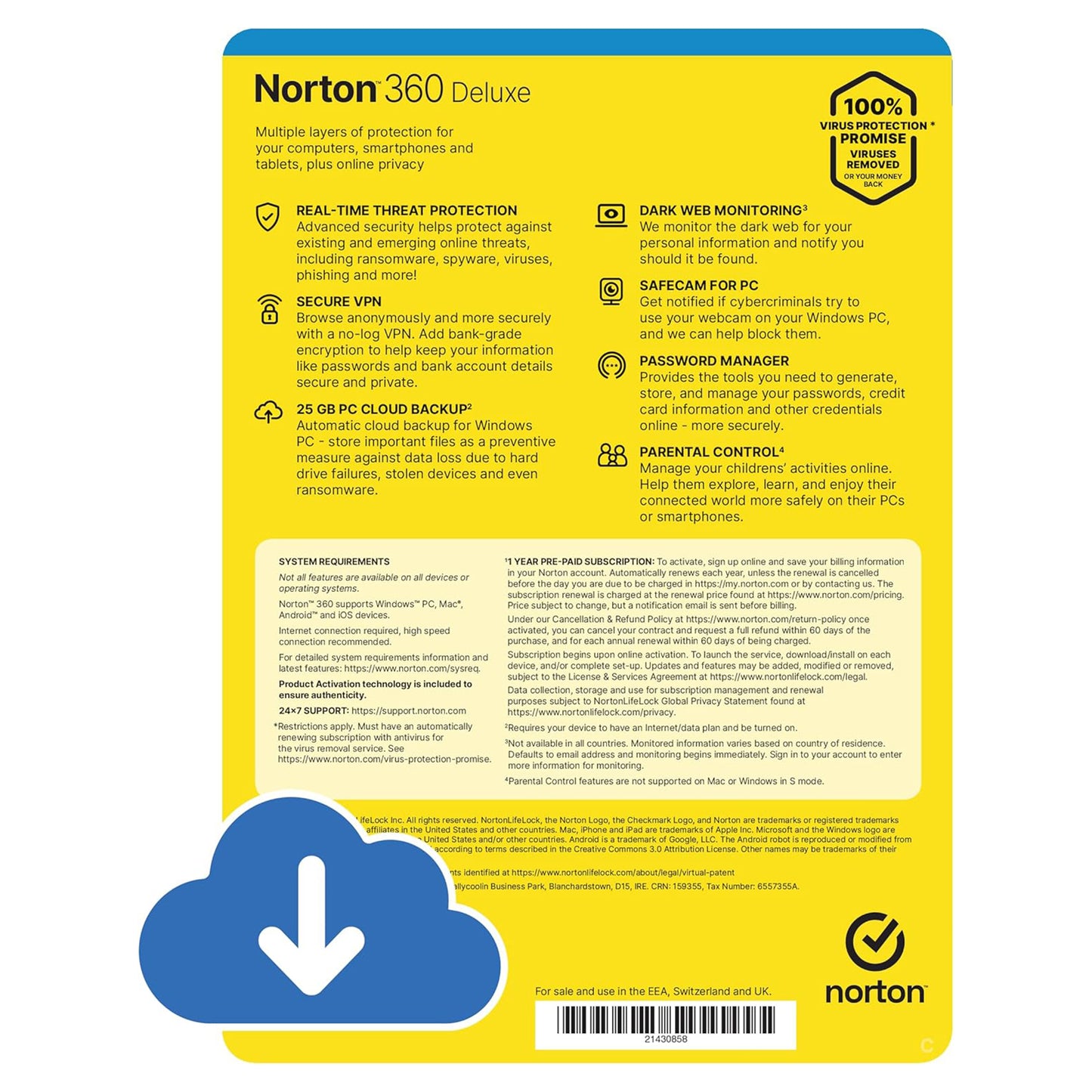 Norton 360 Deluxe, 3 Devices, 1 Year