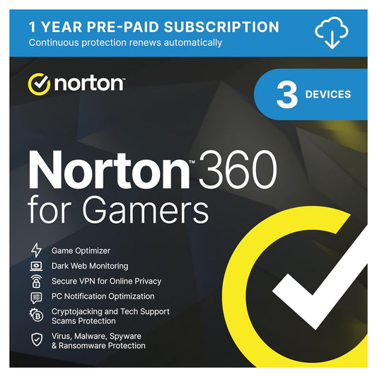 Norton 360 for Gamers, 3 Devices, 1 Year