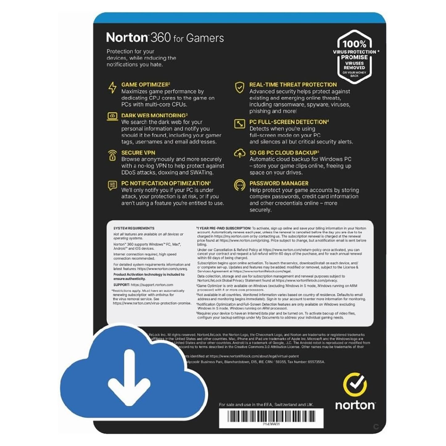 Norton 360 for Gamers, 3 Devices, 1 Year