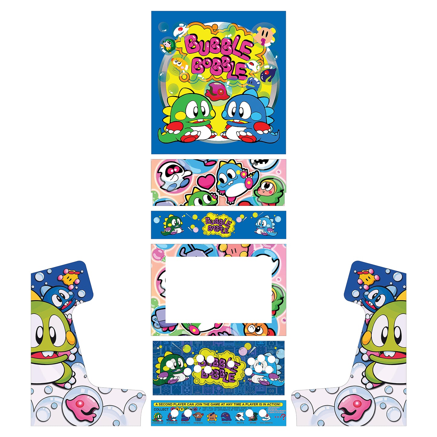 19" Bartop Artwork - Bubble Bobble