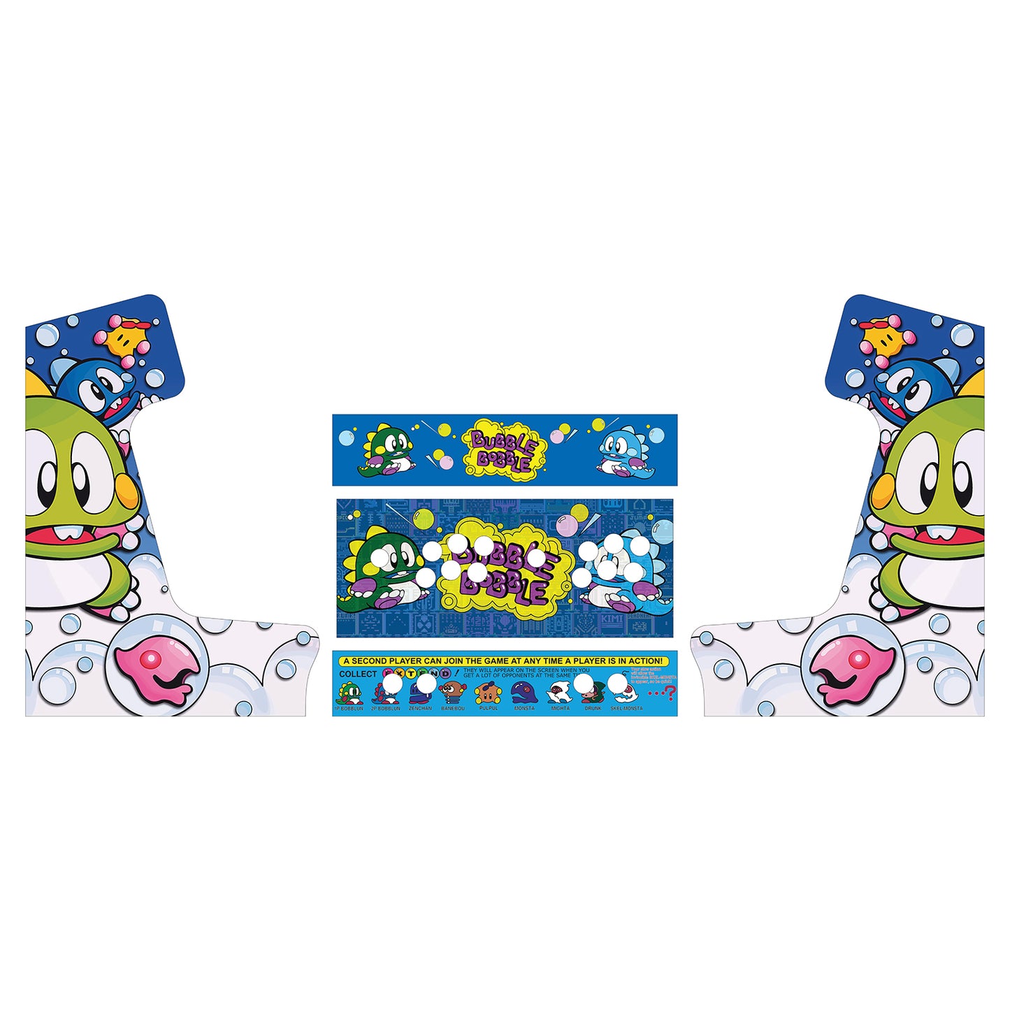 19" Bartop Artwork - Bubble Bobble