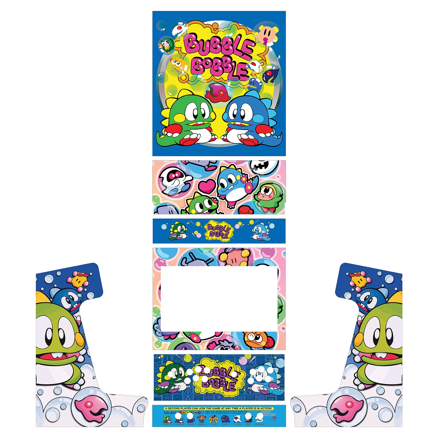 24" Bartop Artwork - Bubble Bobble