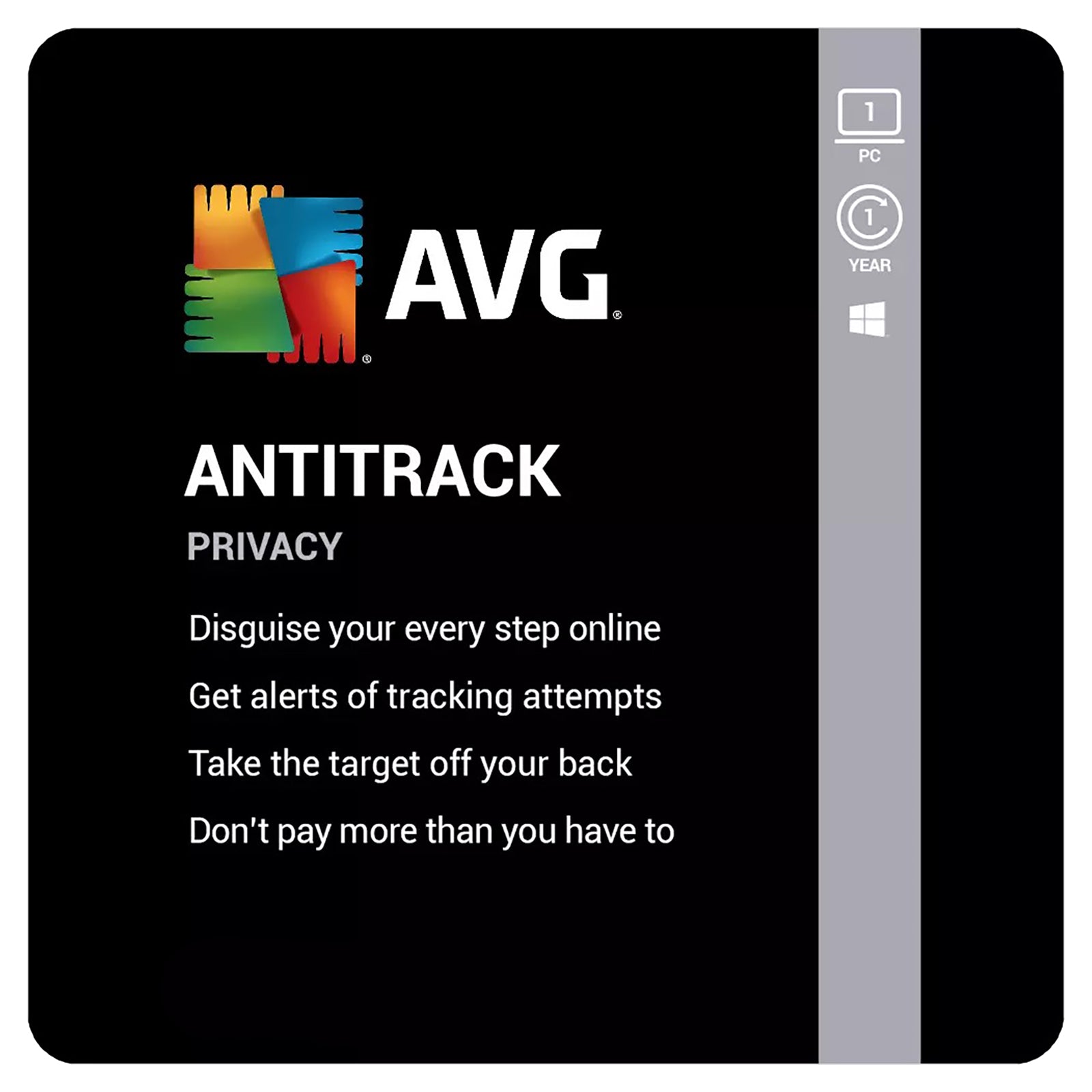 AVG AntiTrack, 1 Device, 1 Year | Extreme Hardware
