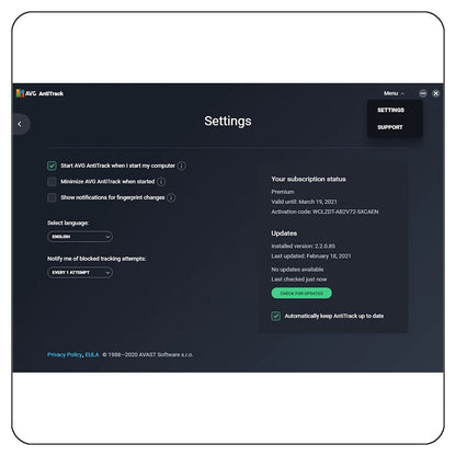 AVG AntiTrack, 3 Devices, 1 Year