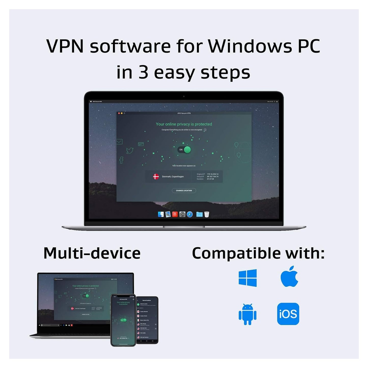 AVG Secure VPN, 10 Devices, 1 Year