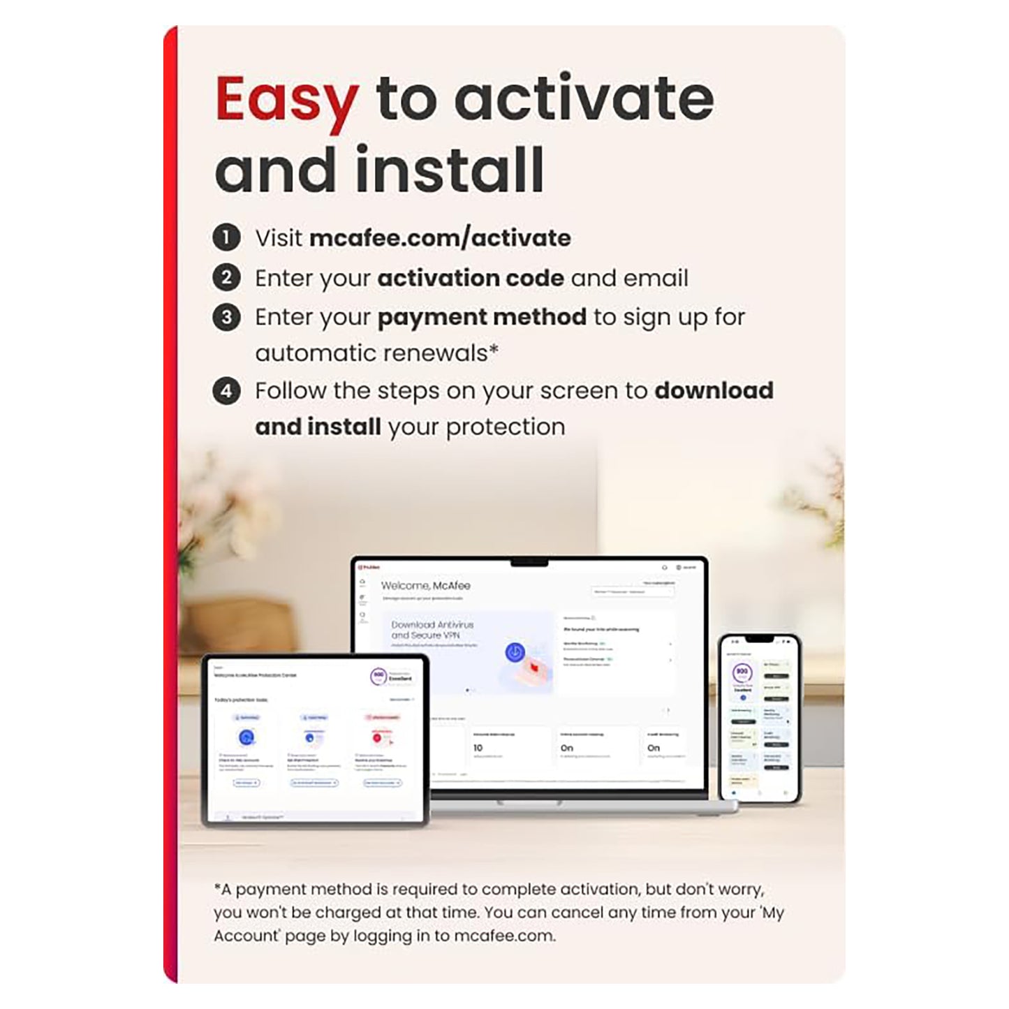 McAfee LiveSafe, Unlimited Devices, 1 Year