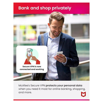 McAfee Mobile Security Plus VPN, 1 Device, 1 Year