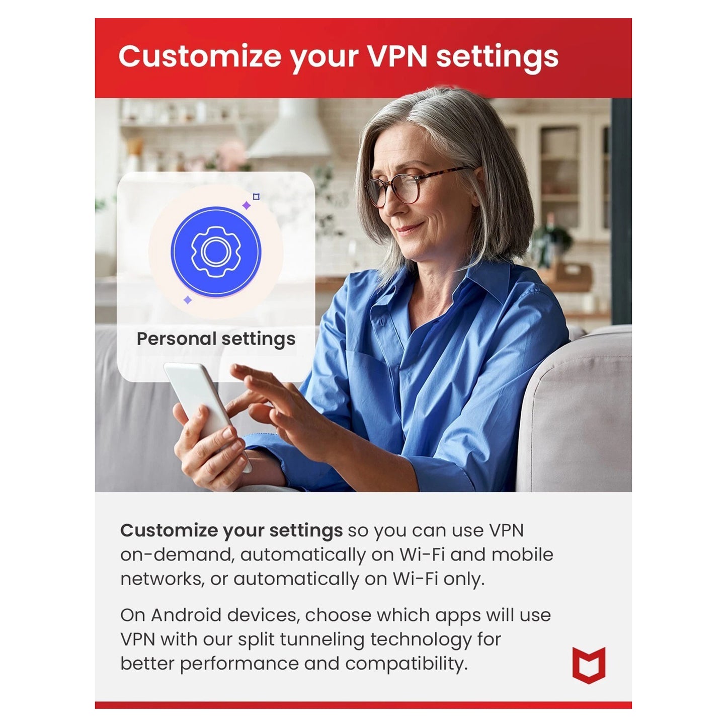 McAfee Safe Connect Premium VPN, 5 Devices, 1 Year