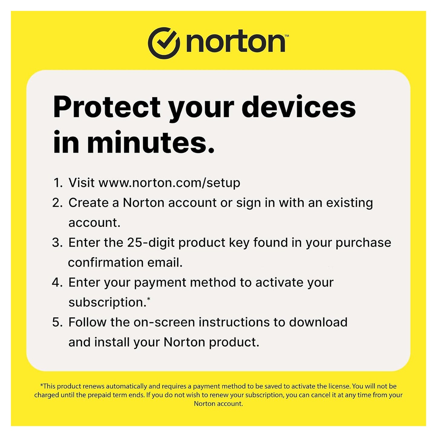 Norton 360 Deluxe, 5 Devices, 1 Year - No Subscription