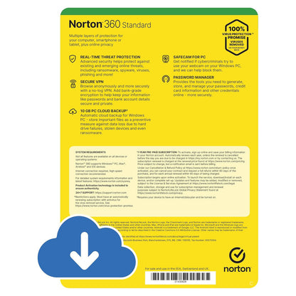 Norton 360 Standard, 1 Device, 1 Year
